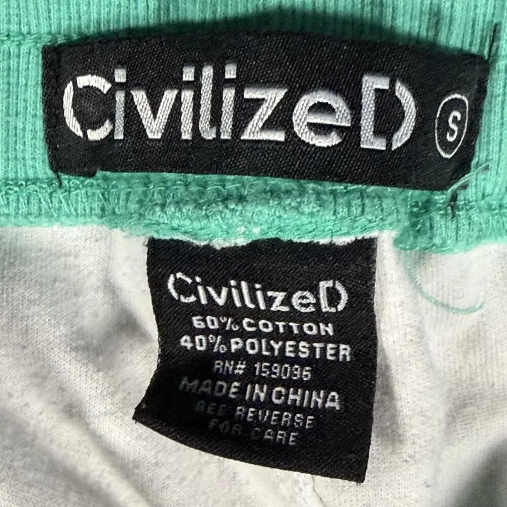 CivilizeD Mens S Mint White Jogger Pant Embroidered Ice Cream Streetwear Hip Hop